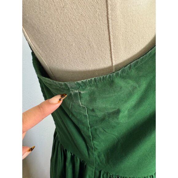 J. Crew Factory Scallop-trim button-front midi dress in fern canyon green sz 6 - Picture 5 of 16